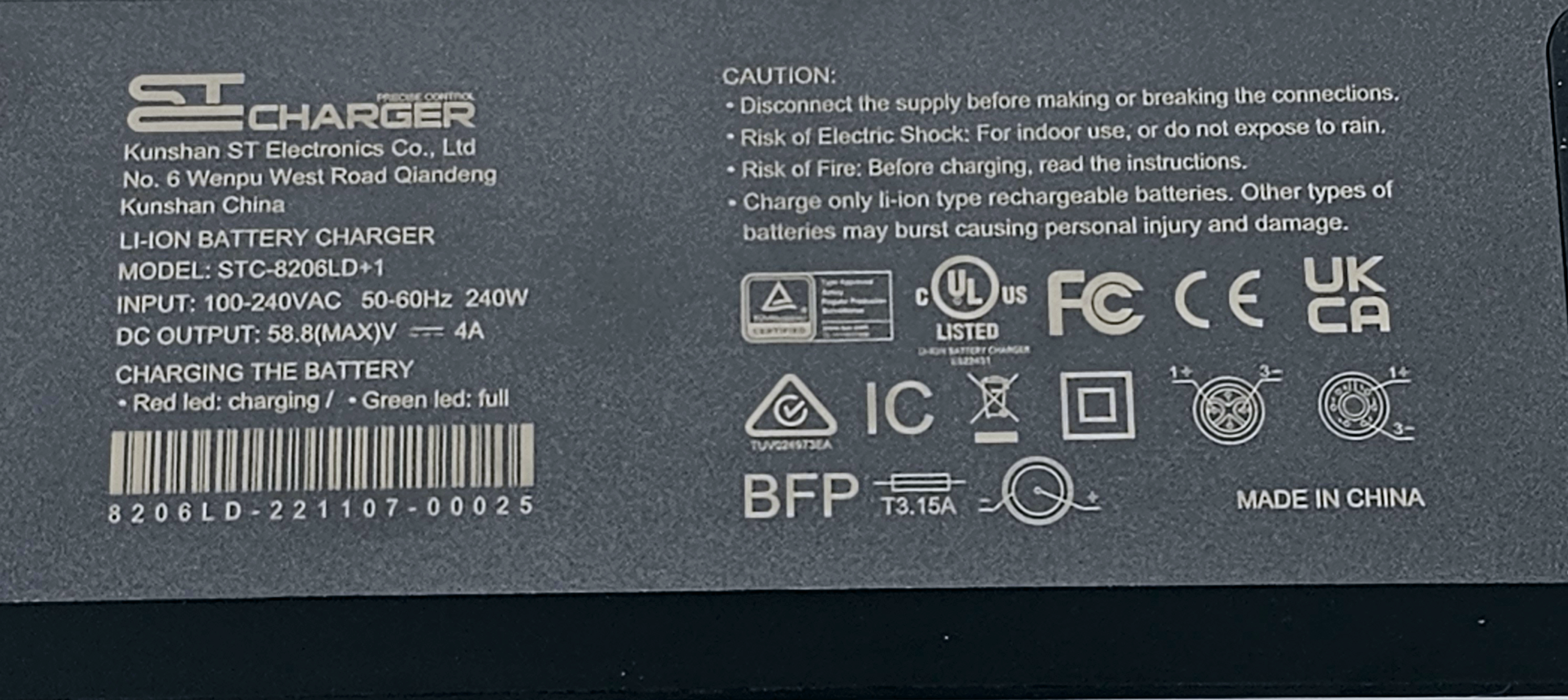 Cargador 4A 52V (58.8)