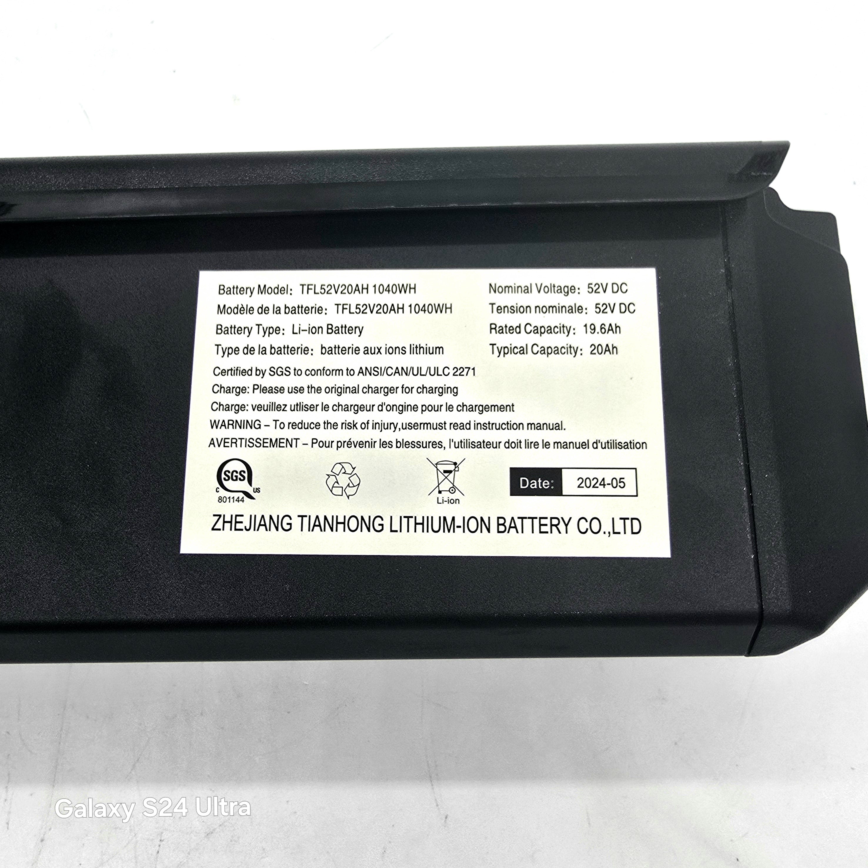 Battery Samsung 52V 20 Ah In-Frame 8 Pin