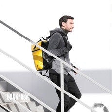 Mochila impermeable para alforjas de bicicleta 27 L negra con verde